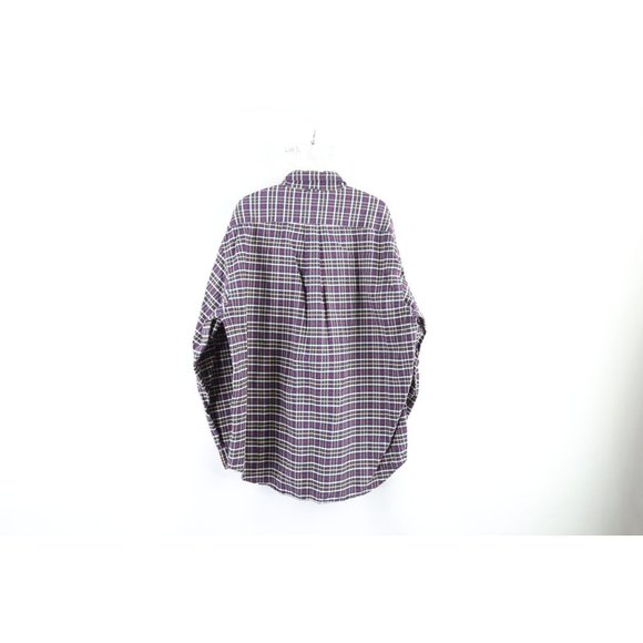 Vtg 90s Tommy Hilfiger Mens Large Baggy Fit Collared Button Shirt Rainbow Plaid - Picture 5 of 7